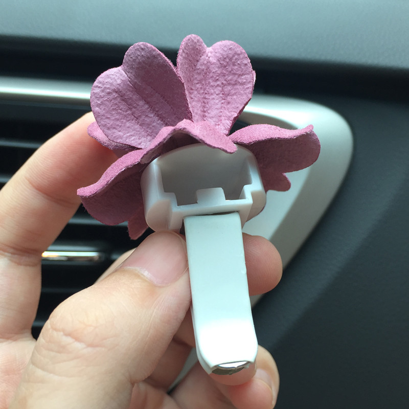 Clip de aerisire cu flori lucrate manual 3D pentru odorizant de parfum pentru masina Difuzor de parfum pentru masina Accesoriu de decor interior auto pentru fete
