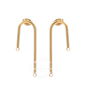 10 gab. Nerūsējošā tērauda zelta U dizaina auskaru statņi Hipoalerģiski DIY auskaru komponenti auskaru izgatavošanai