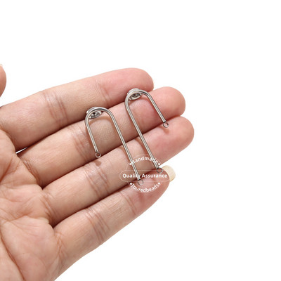 10 gab. Nerūsējošā tērauda zelta U dizaina auskaru statņi Hipoalerģiski DIY auskaru komponenti auskaru izgatavošanai