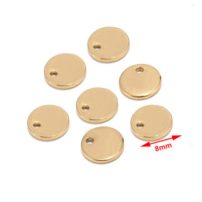 20 komada okruglog zlata/ružičastog zlata od nehrđajućeg čelika s utisnutim praznim oznakama za pse, privjescima 6 mm/8 mm/10 mm DIY narukvica s šarmom Nakit