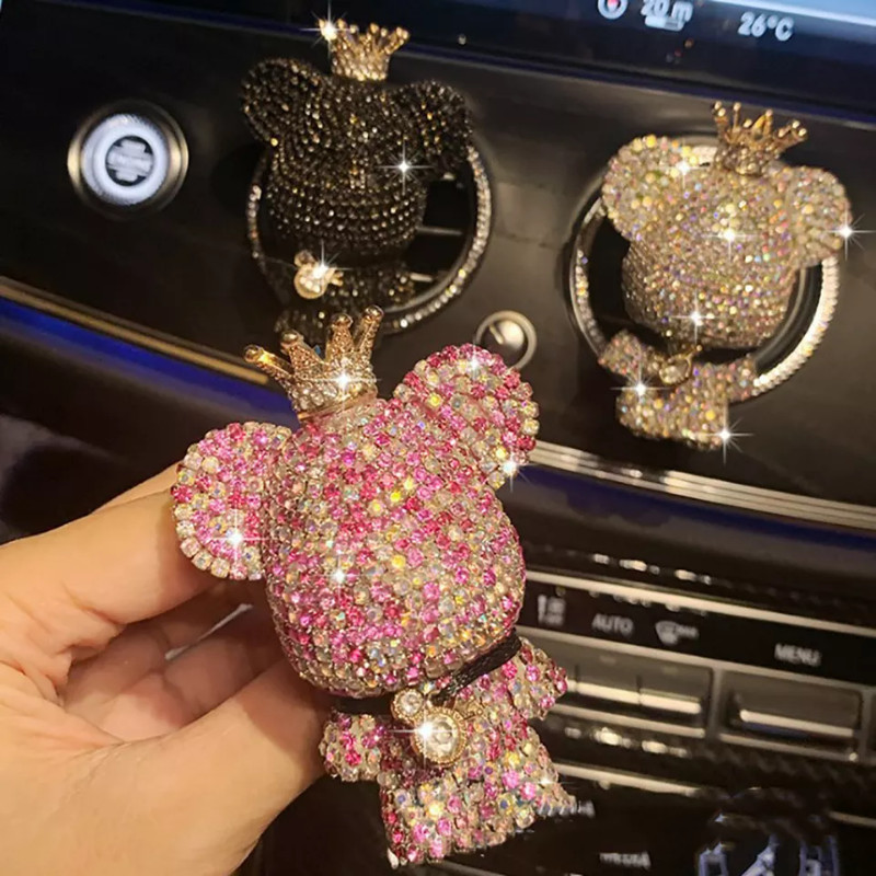 Nou Charm Bear Car Odorizant Creativ Cristal Diamant Ornamente de decorare Priza de aer Accesorii pentru aromaterapie auto