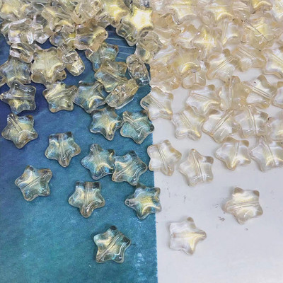 50 db 8 mm-es matt kis csillag üveggyöngyök karkötőhöz fülbevalóhoz. Kiváló barkács kiegészítők Mini Stars üveggyöngyök