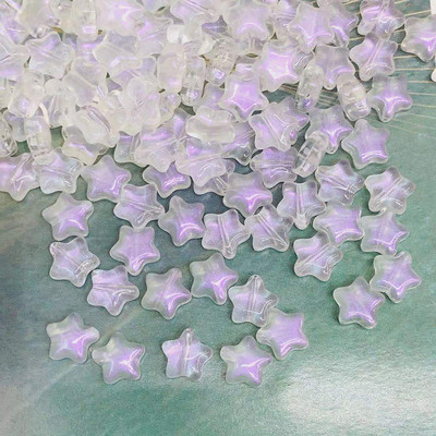 50 db 8 mm-es matt kis csillag üveggyöngyök karkötőhöz fülbevalóhoz. Kiváló barkács kiegészítők Mini Stars üveggyöngyök
