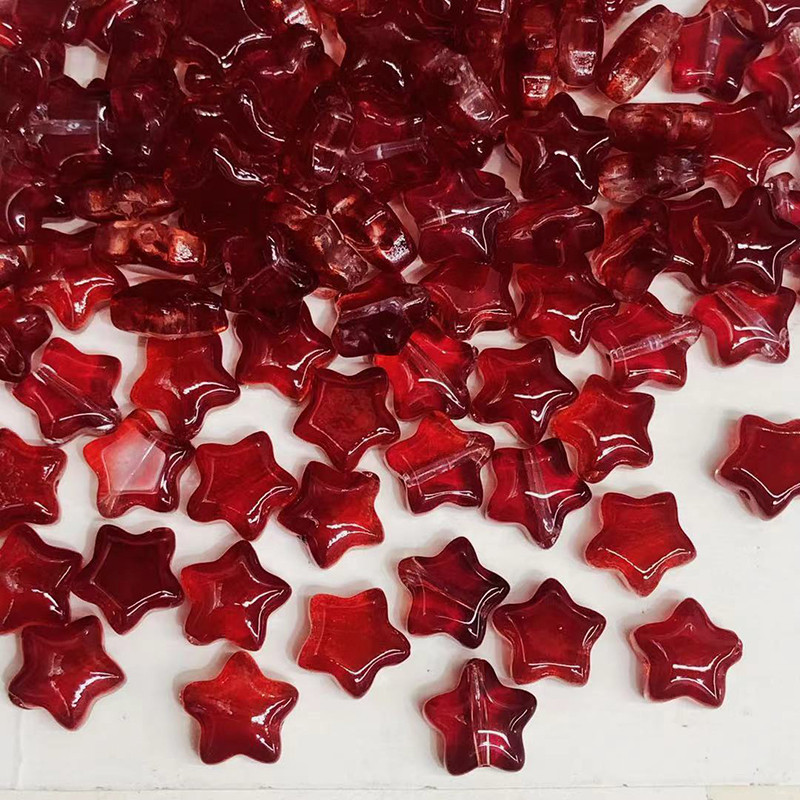 50 db 8 mm-es matt kis csillag üveggyöngyök karkötőhöz fülbevalóhoz. Kiváló barkács kiegészítők Mini Stars üveggyöngyök