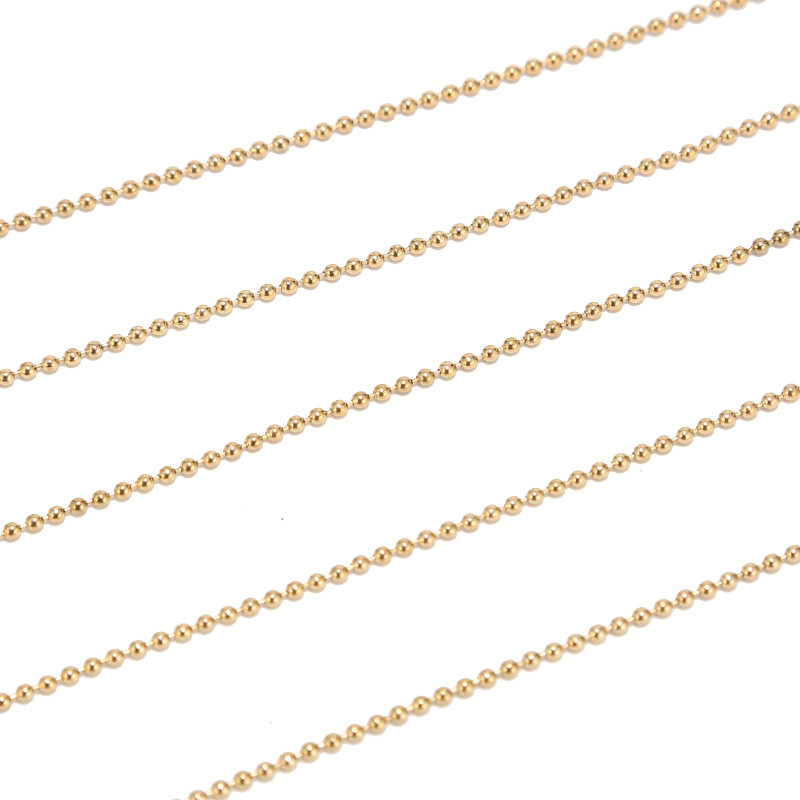 Veleprodaja lančića s kuglastim perlama od 33 stope Zlatni 1,6 mm/2,0 mm/2,4 mm lančići s kuglastim perlama s 20 komada odgovarajućih konektora