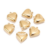 5KOM zlatnih privjesaka sa šupljim srcem od nehrđajućeg čelika za DIY ženske ogrlice, narukvice 19x21 mm