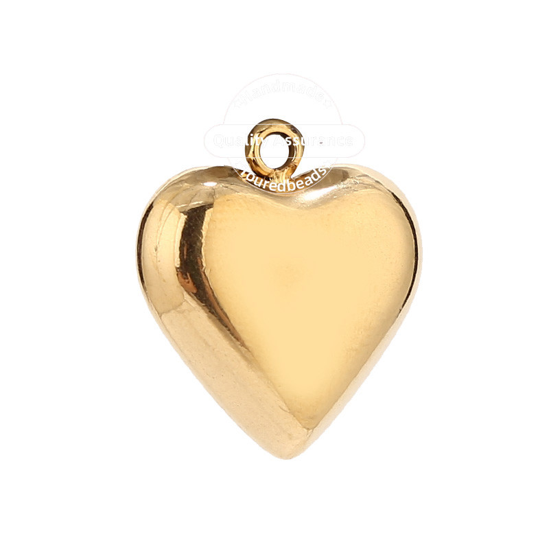 5KOM zlatnih privjesaka sa šupljim srcem od nehrđajućeg čelika za DIY ženske ogrlice, narukvice 19x21 mm