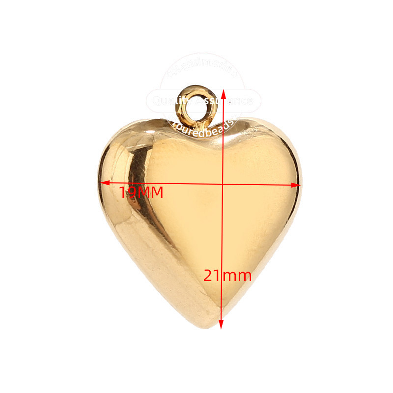 5KOM zlatnih privjesaka sa šupljim srcem od nehrđajućeg čelika za DIY ženske ogrlice, narukvice 19x21 mm
