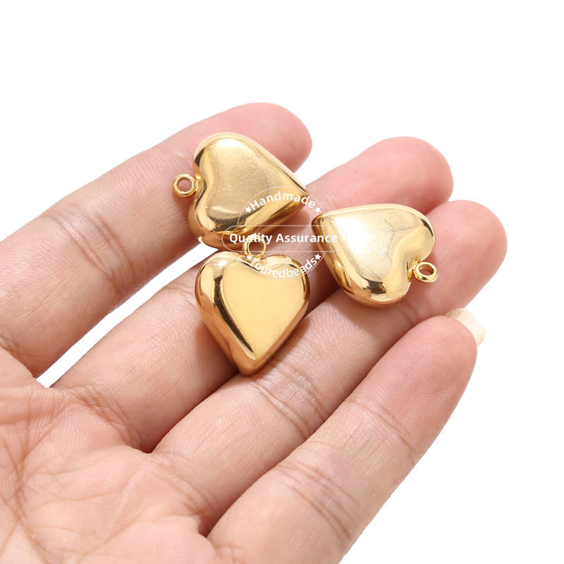 5KOM zlatnih privjesaka sa šupljim srcem od nehrđajućeg čelika za DIY ženske ogrlice, narukvice 19x21 mm