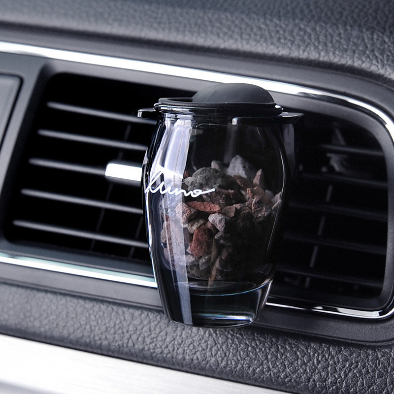 Difuzor cu clemă de aerisire cu parfum de zeolit Odorizant de interior pentru mașină Borcan de sticlă cu aromă Accesoriu auto Lămâie Iasomie Parfum de ocean