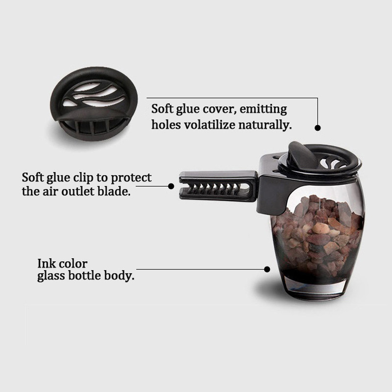 Vent Clip Zeolite Illat Diffúzor Belső Autó Légfrissítő Parfüm Aroma Üveg Jar Auto Kiegészítő Citrom Jázmin Óceán