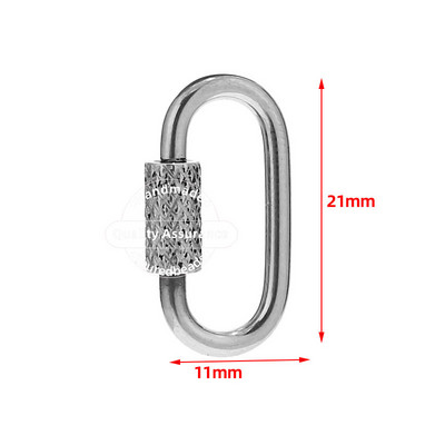 4 τμχ Γούρι με βίδα από ανοξείδωτο ατσάλι που κλειδώνει Καρδιά Οβάλ Σχήμα Γούρια Σύνδεσμος Χαλαρός σύνδεσμος για κοσμήματα DIY