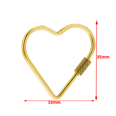 4 τμχ Γούρι με βίδα από ανοξείδωτο ατσάλι που κλειδώνει Καρδιά Οβάλ Σχήμα Γούρια Σύνδεσμος Χαλαρός σύνδεσμος για κοσμήματα DIY