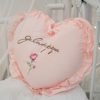 Novi 100% pamuk ljubavni jastučić u obliku srca izvezen ukrasni jastuk za spavaću sobu s volanima mekani ukrasni jastuci