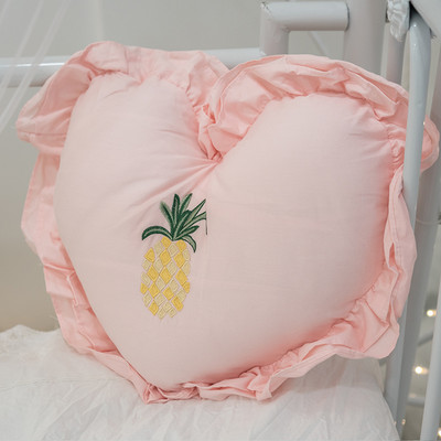 Novi 100% pamuk ljubavni jastučić u obliku srca izvezen ukrasni jastuk za spavaću sobu s volanima mekani ukrasni jastuci
