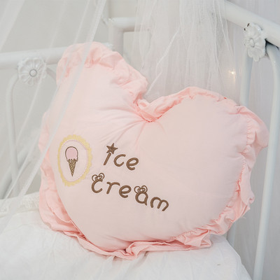 Novi 100% pamuk ljubavni jastučić u obliku srca izvezen ukrasni jastuk za spavaću sobu s volanima mekani ukrasni jastuci