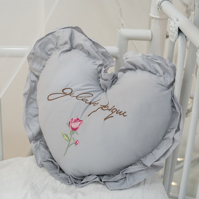 Novi 100% pamuk ljubavni jastučić u obliku srca izvezen ukrasni jastuk za spavaću sobu s volanima mekani ukrasni jastuci