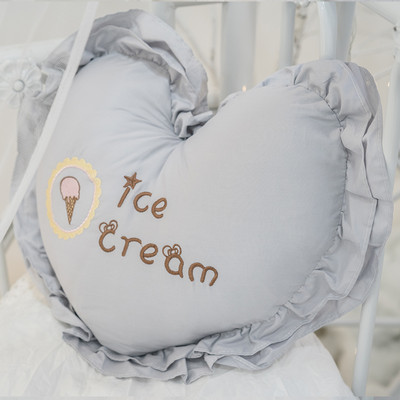 Novi 100% pamuk ljubavni jastučić u obliku srca izvezen ukrasni jastuk za spavaću sobu s volanima mekani ukrasni jastuci