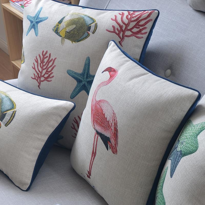 Padjapüür merevetikad meritäht linane padi kalapadi vöökoht, kodu dekoratiivne diivan