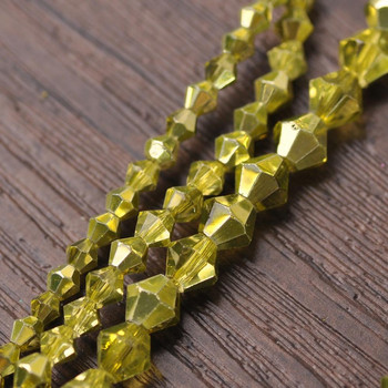Μισομεταλλικό χρώμα Bicone Faceted Crystal Glass 3mm 4mm 6mm Loose Spacer Beads Χονδρική παρτίδα για κοσμήματα που φτιάχνουν ευρήματα DIY
