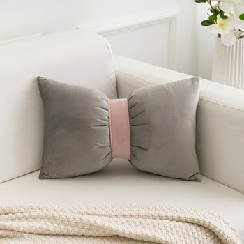Nordic Ins Fashion Χαριτωμένο κάλυμμα μαξιλαριού φιόγκου Μονόχρωμο μαξιλάρι καρέκλας πριγκίπισσας Διακοσμητική μαξιλαροθήκη ριχτάρι 30Χ50cm