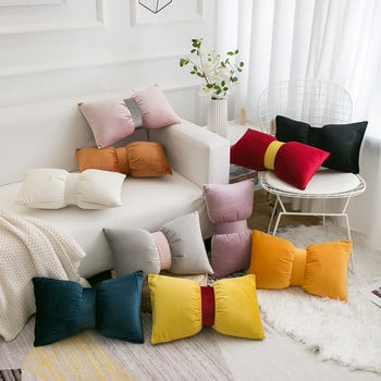 Nordic Ins Fashion Χαριτωμένο κάλυμμα μαξιλαριού φιόγκου Μονόχρωμο μαξιλάρι καρέκλας πριγκίπισσας Διακοσμητική μαξιλαροθήκη ριχτάρι 30Χ50cm