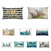 Nordic Ocean digitális nyomtatott derékpárnahuzat otthoni párnák dekoráció Almofadas Decorativas para kanapé párna 50*30cm
