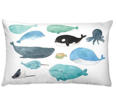 Nordic Ocean digitális nyomtatott derékpárnahuzat otthoni párnák dekoráció Almofadas Decorativas para kanapé párna 50*30cm