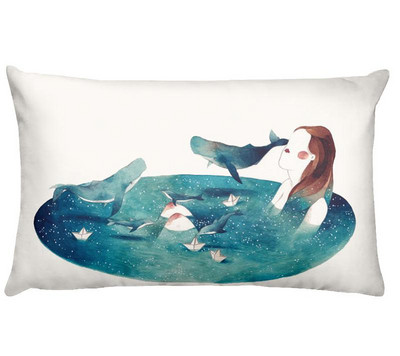 Nordic Ocean digitális nyomtatott derékpárnahuzat otthoni párnák dekoráció Almofadas Decorativas para kanapé párna 50*30cm