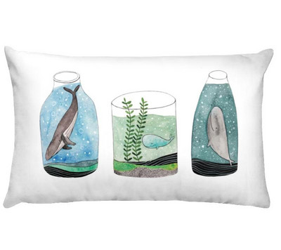 Nordic Ocean digitális nyomtatott derékpárnahuzat otthoni párnák dekoráció Almofadas Decorativas para kanapé párna 50*30cm