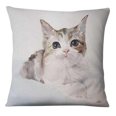 Élénk Kitten Art Print Párnahuzat Akvarell Macskák Festés Párna Dekoratív Párnák Otthoni Párna Dekoráció Kanapé Díszpárnák