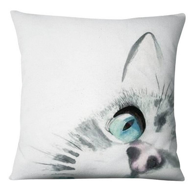 Élénk Kitten Art Print Párnahuzat Akvarell Macskák Festés Párna Dekoratív Párnák Otthoni Párna Dekoráció Kanapé Díszpárnák