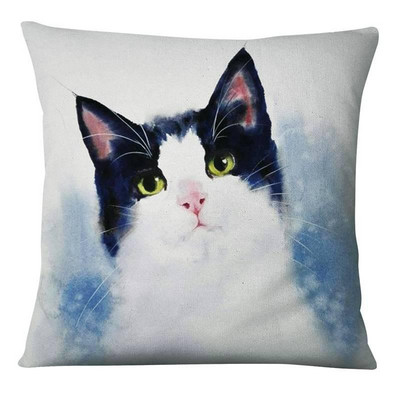 Élénk Kitten Art Print Párnahuzat Akvarell Macskák Festés Párna Dekoratív Párnák Otthoni Párna Dekoráció Kanapé Díszpárnák