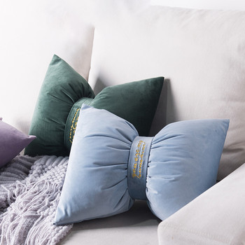 Nordic Bow Възглавница Масивни кадифени възглавници Възглавница за диван Офис възглавници Bows Cushion Home Decor Cojines Cadeira Gamer Подушка