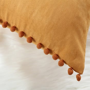 Cilected Nordic Ins Cute Bow Cushion Едноцветна принцеса Възглавница за седалка Стол Диван Декоративни възглавници Възглавници с помпони