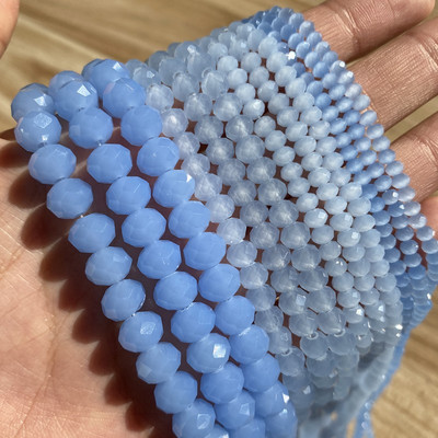 3/4/6/8 mm fasetirane okrugle austrijske kristalne perle, sjajne staklene rondelle razmaknice za ručni rad, izradu nakita Diy narukvica 15''