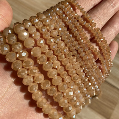 3/4/6/8 mm fasetirane okrugle austrijske kristalne perle, sjajne staklene rondelle razmaknice za ručni rad, izradu nakita Diy narukvica 15''