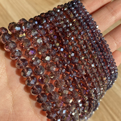 3/4/6/8 mm fasetirane okrugle austrijske kristalne perle, sjajne staklene rondelle razmaknice za ručni rad, izradu nakita Diy narukvica 15''