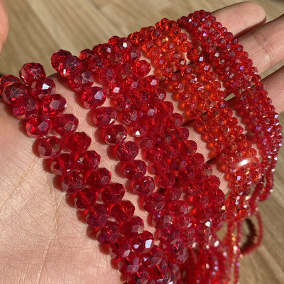 3/4/6/8 mm fasetirane okrugle austrijske kristalne perle, sjajne staklene rondelle razmaknice za ručni rad, izradu nakita Diy narukvica 15''