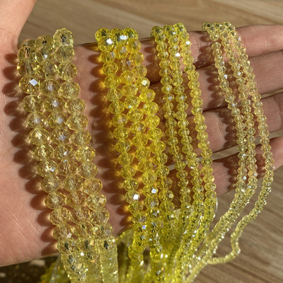 3/4/6/8 mm fasetirane okrugle austrijske kristalne perle, sjajne staklene rondelle razmaknice za ručni rad, izradu nakita Diy narukvica 15''