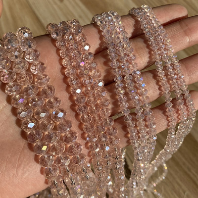 3/4/6/8 mm fasetirane okrugle austrijske kristalne perle, sjajne staklene rondelle razmaknice za ručni rad, izradu nakita Diy narukvica 15''