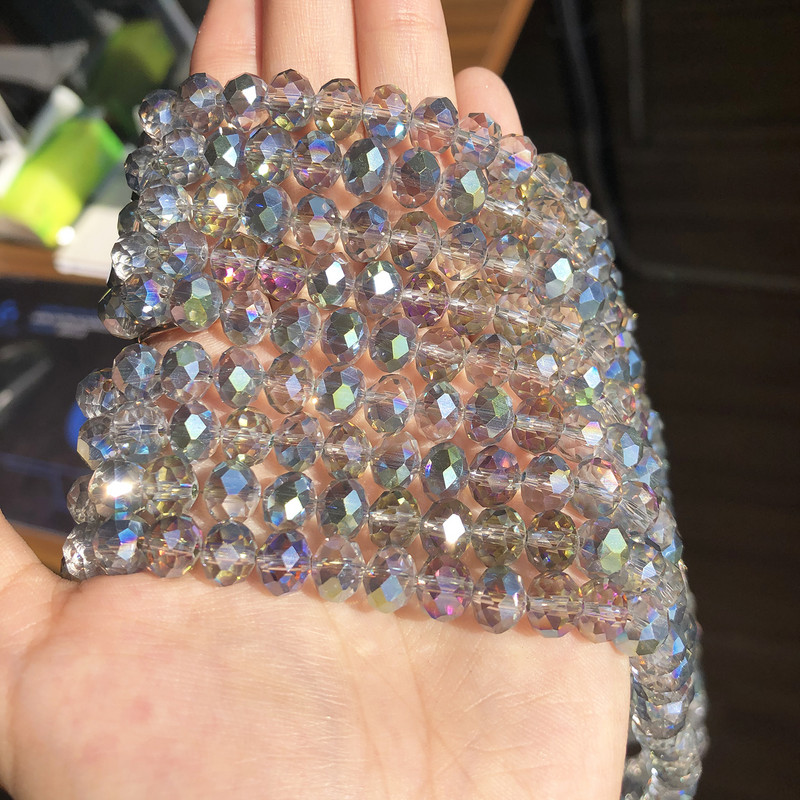 AB Clear Green Rainbow Austria Crystal Glass Beads Loose Rondelle Perle za izradu nakita Diy Narukvice Dodaci 3 4 6 8 mm