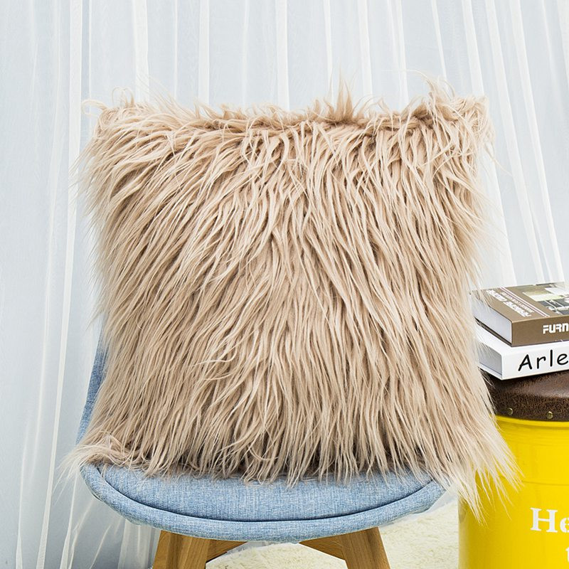 Mekana jastučnica od umjetnog krzna Dlakava lažna obična plišana pahuljasta mekana jastučnica Prevlaka za jastuke Jednobojne futrole za kućni kauč