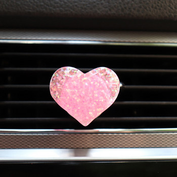 Full Drill Diamond Love Heart Автомобилен освежител за въздух Вентилационен отвор за климатик Щипка за парфюм 1 бр. Щипка за парфюм + 2 бр. Ароматерапевтичен блок