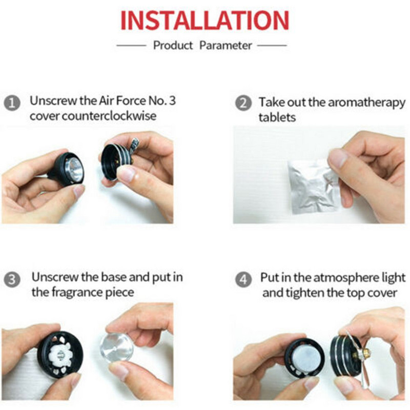 LED svjetlo Osvježivač zraka za automobil Zračne snage Oblik propelera Parfem Otvor za ventilaciju Dekoracija Ventilator za aromaterapiju Automatski parfem