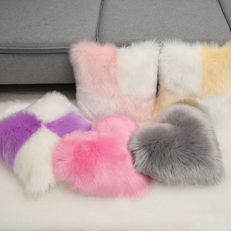 Jastučnica od umjetnog krzna, jastučnica u boji slatkiša za sofu, auto, kućna ukrasna jastučnica, jastučnica, ukras za dom