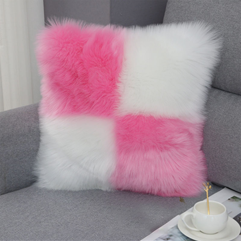 Jastučnica od umjetnog krzna, jastučnica u boji slatkiša za sofu, auto, kućna ukrasna jastučnica, jastučnica, ukras za dom