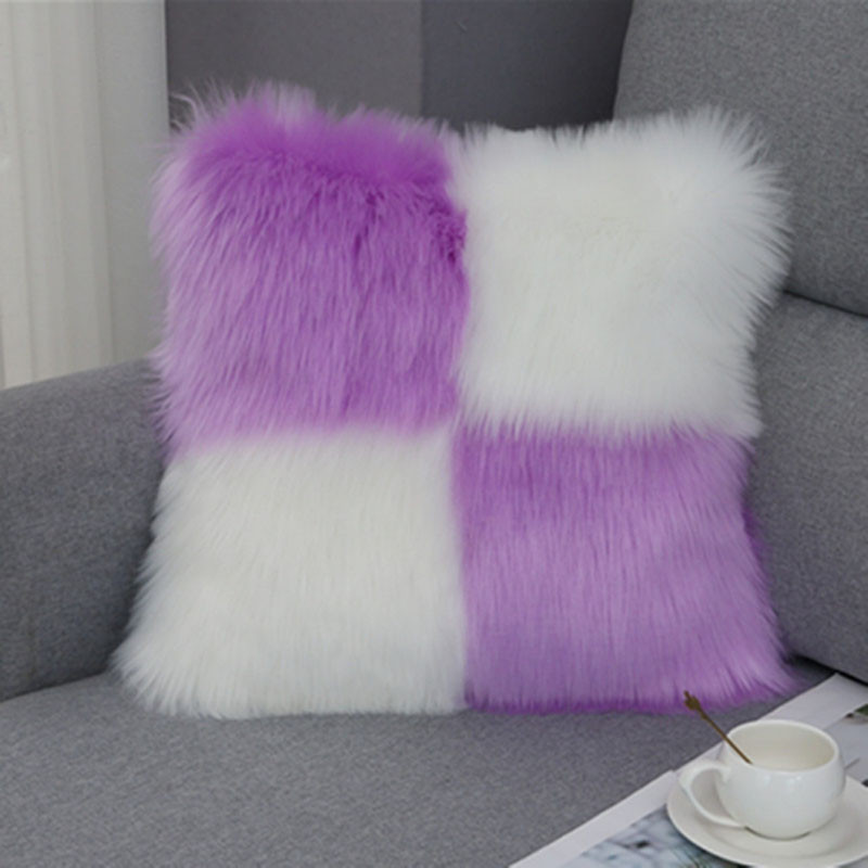 Jastučnica od umjetnog krzna, jastučnica u boji slatkiša za sofu, auto, kućna ukrasna jastučnica, jastučnica, ukras za dom