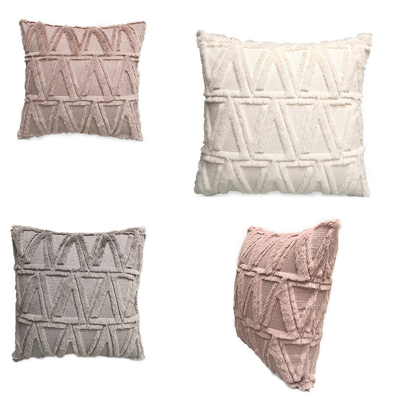 Husă de pernă cu geometrie Decor pentru casă Huse de pernă Sufragerie Dormitor Canapea Față de pernă decorativă 45x45cm Husă de pluș din blană moale