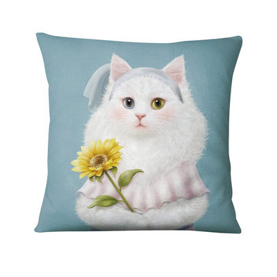 Koreai rajzfilm macska nyomtatott párna dekoratív párna otthoni párna dekoráció Almofadas Decorativas para kanapé kidobó párna 45*45cm